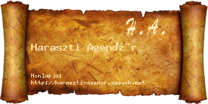 Haraszti Agenór névjegykártya
